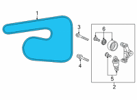 OEM 2017 Honda Civic Belt, Acg Diagram - 31110-59B-014