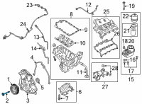 OEM Ford F-150 Crankshaft Pulley Bolt Diagram - JL3Z-6A345-A