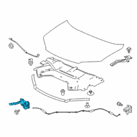 OEM 2021 Honda Passport Lock Assembly, Hood Diagram - 74120-TG7-A11