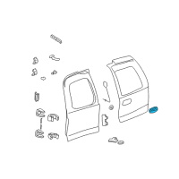 OEM 2000 GMC Yukon Handle Asm, Rear Door Outside (Prime) Diagram - 19299934