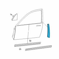 OEM 1998 Acura RL Garnish, Right Front Door Sash Diagram - 72430-SZ3-003