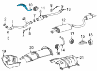 OEM 2020 Toyota Highlander Center Pipe Support Bracket Diagram - 17571-0P230