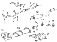 OEM 2022 Toyota Highlander Front Pipe Nut Diagram - 90177-A0021