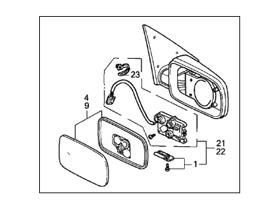 Acura 76200-SK8-A11ZE Mirror Assembly, Passenger Side Door (Frost White) (R.C.)