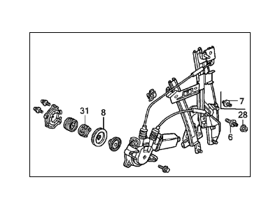 Acura 72710-SK8-J05 Regulator, Right Rear Door Power