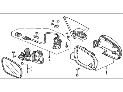 Acura 76200-ST8-A24ZQ Mirror Assembly, Passenger Side Door (Adriatic Blue Pearl) (R.C.)