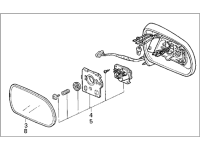 Acura 76200-SP1-A03ZC Mirror Assembly, Passenger Side Door (Sirius White Pearl) (Heated)