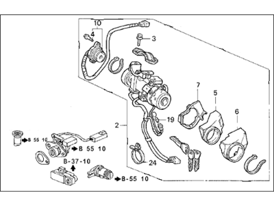 Acura 35010-SL5-A11ZC Lock Set (Dark Cognac)