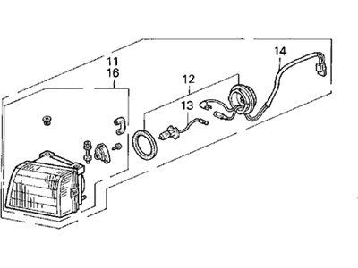 Acura 33950-SL5-A02 Foglight Assembly, Driver Side