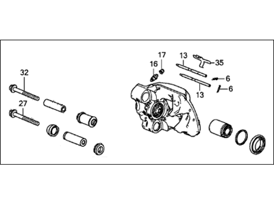 Acura 43019-T6N-A54 Rear Caliper Sub-Assembly