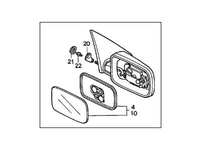 Acura 76200-SK7-A01 Mirror Assembly, Passenger Side Door