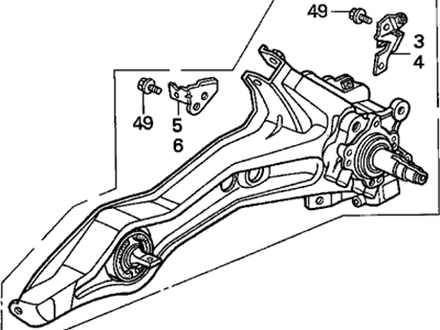 Acura 52370-SK7-A14 Arm, Right Rear Trailing (Disk) (Abs)