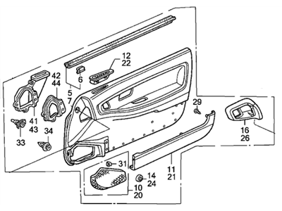 Acura 83590-SK7-A30ZB Lining, Left Front Door (Silky Ivory/Silky Ivory)