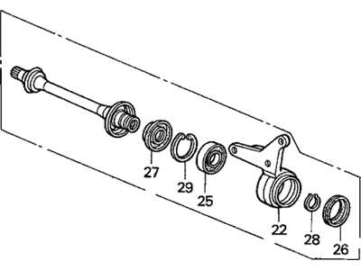 Acura 44500-SK7-N01 Shaft Assembly, Half