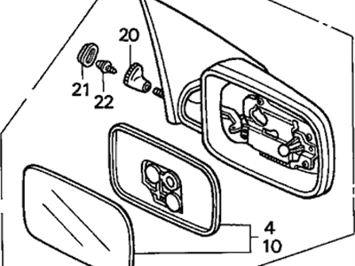 Acura 76250-SK7-A01 Mirror Assembly, Driver Side Door