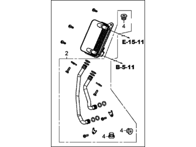 Honda 06224-5J4-010 Cooler & Pipes Kit, Oil