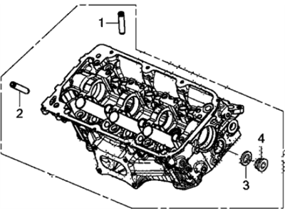 Acura 12300-R9P-810 Cylinder Head Assembly, Rear (Dot)