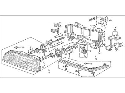 Acura 33100-SD4-A02 Right Headlight Assembly