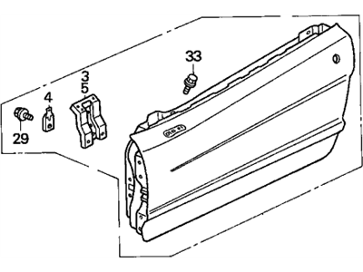 Acura 72145-SL0-013 Cylinder, Passenger Side Door