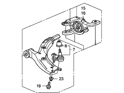 Acura 51360-STK-A02 Arm Assembly, Left Front (Lower)