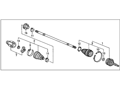 Acura 44306-ST7-A50 Driveshaft Assembly, Driver Side