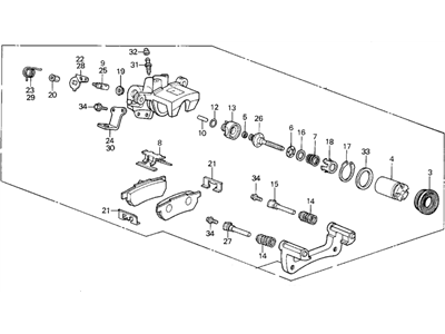 Acura 43230-SD2-A07 Caliper Assembly, Left Rear (Nissin)