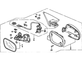 OEM 1998 Acura TL Mirrror Assembly, Driver Side Door (Bayern Green Pearl) (R.C.) - 76250-SW5-A24ZA