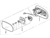 OEM 1993 Acura Legend Mirror Assembly, Driver Side Door (Frost White) (Heated) - 76250-SP1-A03ZA