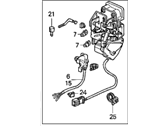 OEM 1994 Acura Vigor Lock Assembly, Right Rear Power Door - 72610-SL5-A02