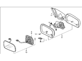 OEM 1993 Acura Legend Mirror Assembly, Passenger Side Door (Granada Black Pearl) (Heated) - 76200-SP0-A11ZM