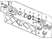 OEM 1993 Acura Vigor Caliper Assembly, Passenger Side (17Cl-15Vn) (Nissin) - 45210-SP0-A01