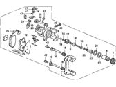 OEM 1991 Honda CRX Caliper Assembly, Right Rear (7Clp-13S) (Nissin) - 43210-SK7-043