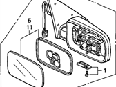 OEM 1991 Acura Integra Mirror Assembly, Driver Side Door - 76250-SK7-A11