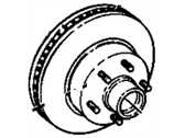 OEM 1994 Chevrolet C1500 Suburban Front Brake Rotor Assembly (W/ Hub) - 19195844