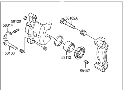 Hyundai 58181-22A00 CALIPER Kit-Front Brake, RH