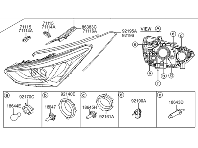 Hyundai 92104-B8120 Head Lamp Sub Assembly, Right