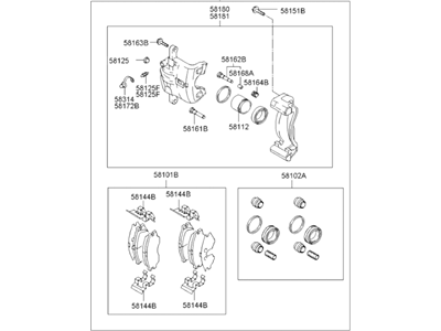 Hyundai 58130-2D300 Brake Assembly-Front, RH