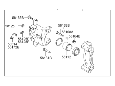 Hyundai 58190-2DA41 CALIPER Kit-Front Brake, RH