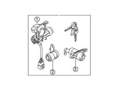 Hyundai 81905-25A50 Lock Key & Cylinder Set