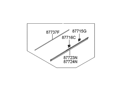 Hyundai 87722-3K000 Moulding Assembly-Waist Line Rear Door, RH