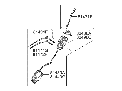 Hyundai 81420-D2011 Latch Assembly-Rear Door, RH