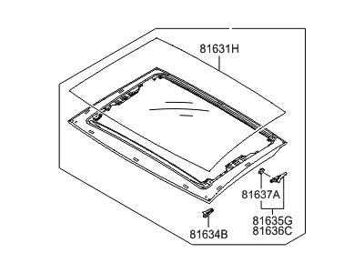 Hyundai 81630-B1100 Panoramaroof Moving Glass Assembly