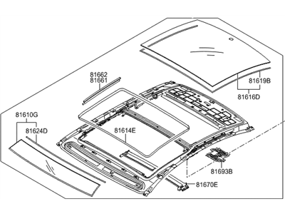 Hyundai 81610-B1100 Panorama Roof Frame Assembly