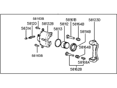 Hyundai 58190-33A00 CALIPER Kit-Front Brake, RH