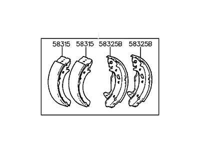 Hyundai 58305-28A00 Shoe & Lining Kit-Rear Brake