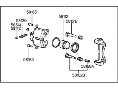 Hyundai 58180-29A20 CALIPER Kit-Front Brake, LH