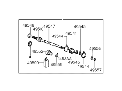 Hyundai 49508-22B00 Joint & Shaft Kit-Front Axle W