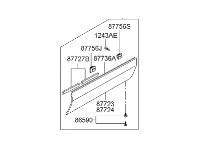 Hyundai 87722-2E010 Garnish Assembly-Front Door Side RH