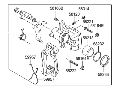 Hyundai 58310-A5A33 Caliper Kit-Rear Brake, LH