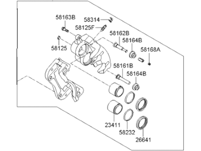 Hyundai 58180-0WA00 CALIPER Kit-Front Brake, LH